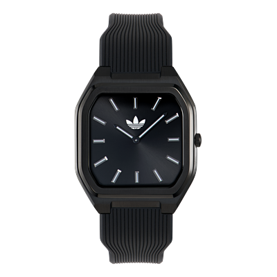 Quarzuhr ADIDAS ORIGINALS "CITY TECH SQUARE", schwarz (schwarz, schwarz, schwarz), Armbanduhren, Herren, Quarzuhr, Armbanduhr, Damenuhr, Herrenuhr, Silikonarmband, analog
