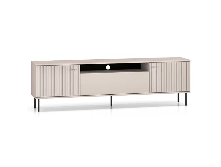 Zweiturige TV-Kommode Caletto mit Klappe und Regal, 180 cm,