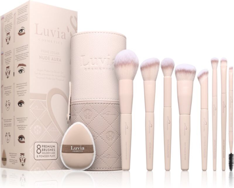 Luvia Cosmetics Nude Aura kit de pinceaux avec étui
