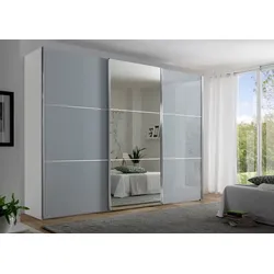 Staud Schwebetürenschrank Includo-Glas 298 x 222 cm Glas Grau Hellgrau