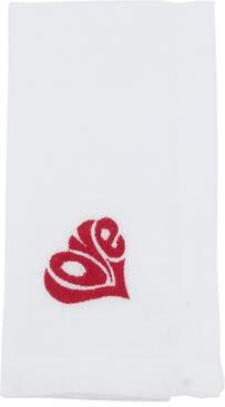 Saro Lifestyle "Embroidered LOVE Napkins (Set of 4) - Bold Heart-Shaped Script Motif for Romantic Tables, 20""x20"""