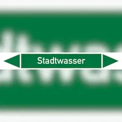Rohrleitungskennzeichen Stadtwasser - 100x15 mm Folie selbstklebend