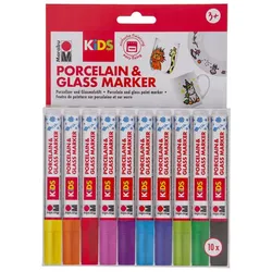 Marabu KiDS Porzellan- und Glasmalstifte, 10 Stifte