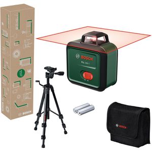 Bosch Linienlaser 0603663L01, PLL 360-1 Set, 360 Grad roter Laser, Arbeitsbereich 12m, mit Tasche & Stativ