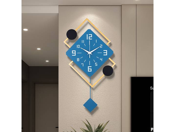 Horloge murale salon lumière luxe créatif mode Quartz horloge Art moderne tenture murale Non poinçonnage maison horloge