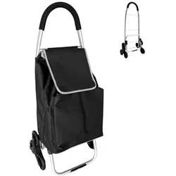 Relaxdays Einkaufstrolley Treppensteiger 45 l Schwarz,Silber
