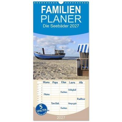 Familienplaner 2027 - Die Seebäder 2027 mit 5 Spalten (Wandkalender, 21 x 45 cm) CALVENDO