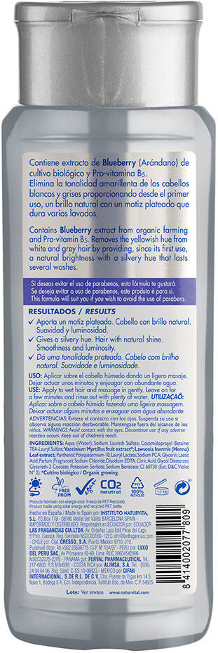 Naturvital Champú Silver cabello blanco y gris 300 ml