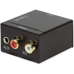 LogiLink Koaxial und Toslink Adapter (Digital -> Analog), Audio Adapter, Schwarz