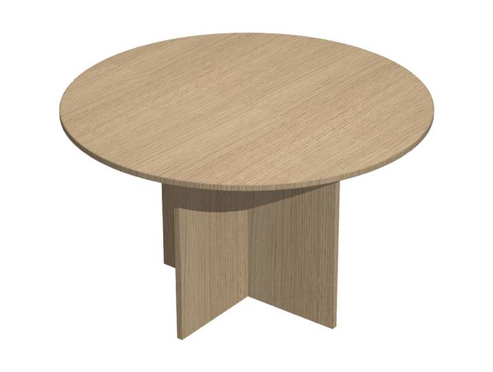 Table ronde de réunion Pronto 120 cm - Pied croix - Chêne