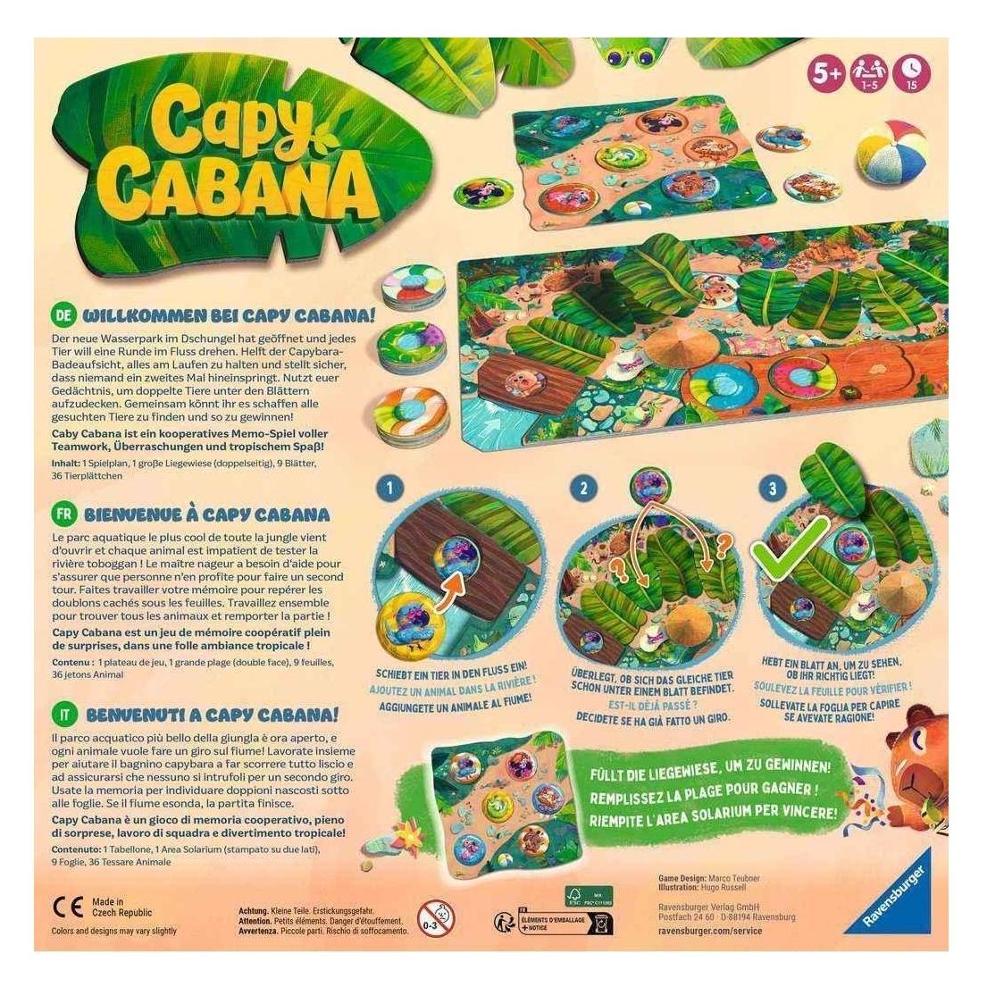 Ravensburger Capy Cabana - Kinderspiel ab 5 Jahre (Deutsch, Französisch, Italienisch, 1 - 5 Spieler) (24940)