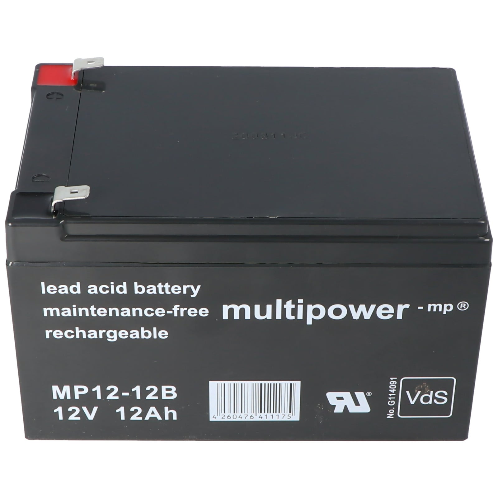 Multipower MP12-12B loodaccu, 12 Volt, 12 Ah