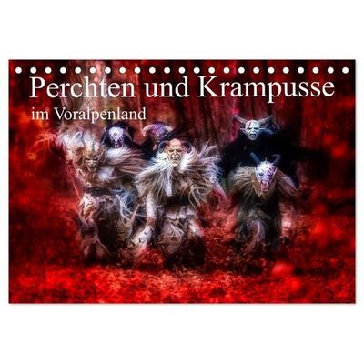 Perchten und Krampusse im Voralpenland (Tischkalender 2026 DIN A5 quer), CALVENDO Monatskalender