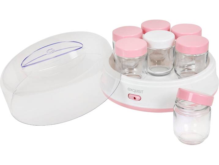 EXQUISIT Joghurtbereiter YM 3101 wep , rosa (pink, weiß), B:25cm H:14,7cm T:25cm, Joghurtbereiter, Joghurtbereiter