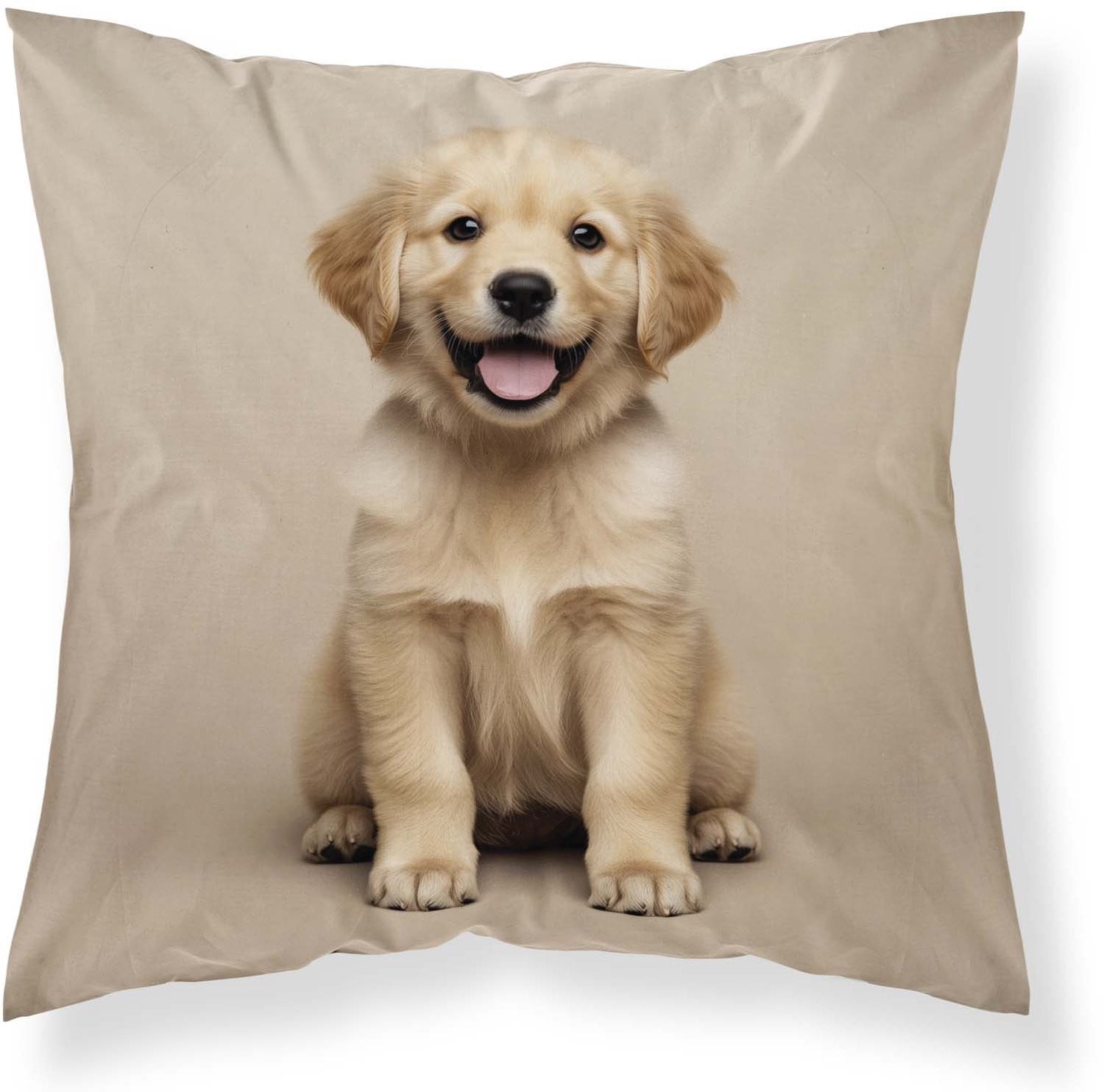 Sierkussen Golden Retriever Puppy inclusief vulling, 40 x 40 cm