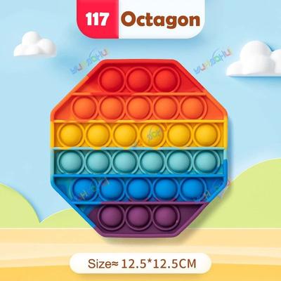 Uplifted Finds Rainbow Pop Bubble Fidget Toy Stress Relief Silicone octagon