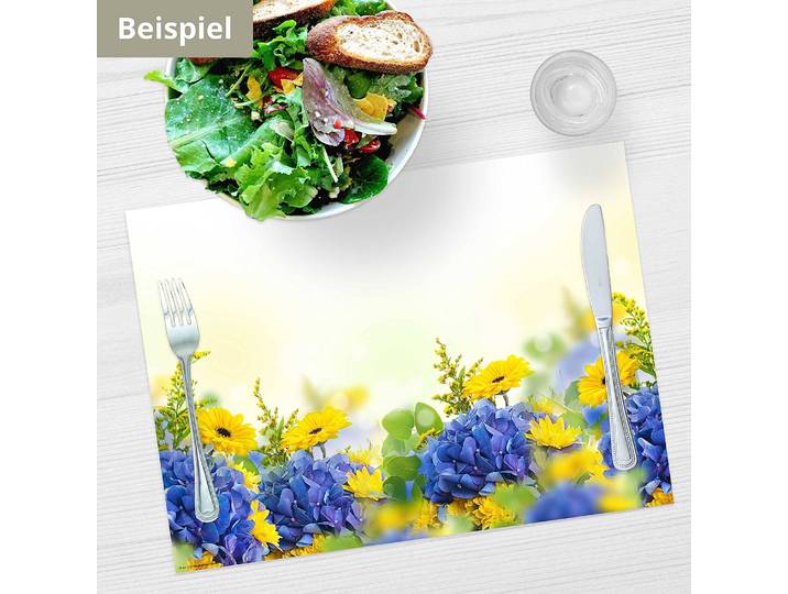 Tischset Hortensien 12er-Set 44 x 32cm Multicolor