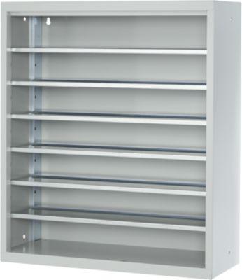 Magazinregal, 830 mm hoch, 6 Böden, ohne Kästen, lichtgrau