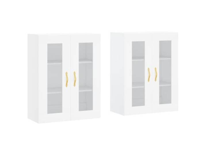Kaorsrow Wandschrank 2er Set Weiß Hängeschrank mit Glastür 69,5x34x90 cm Platzsparende Wandmontage für Wohnzimmer und Küche, Vitrinenschrank mit viel Stauraum und eleganten Glastüren.