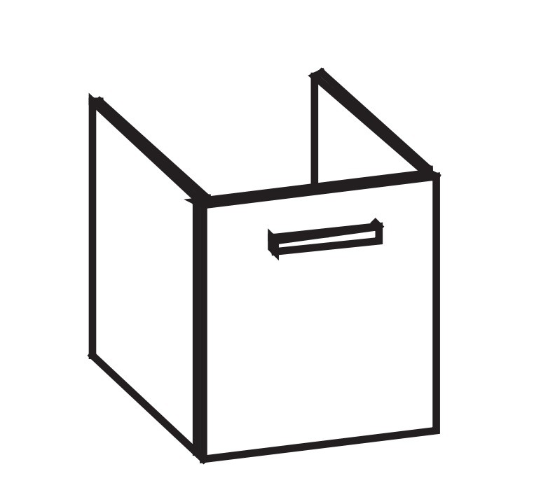 Artiqua 413 Waschtischunterschrank für Icon 124050, 124150, Quarzgrau Hochglanz Select, 413-WUT-K06- 413-WUT-K06-R-7162-172