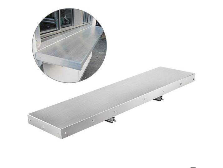 Étagère Murale en Acier Inoxydable-VEVOR-Étagère Flottante Tablette Murale 48 X 12po-Voiture-Restaurant