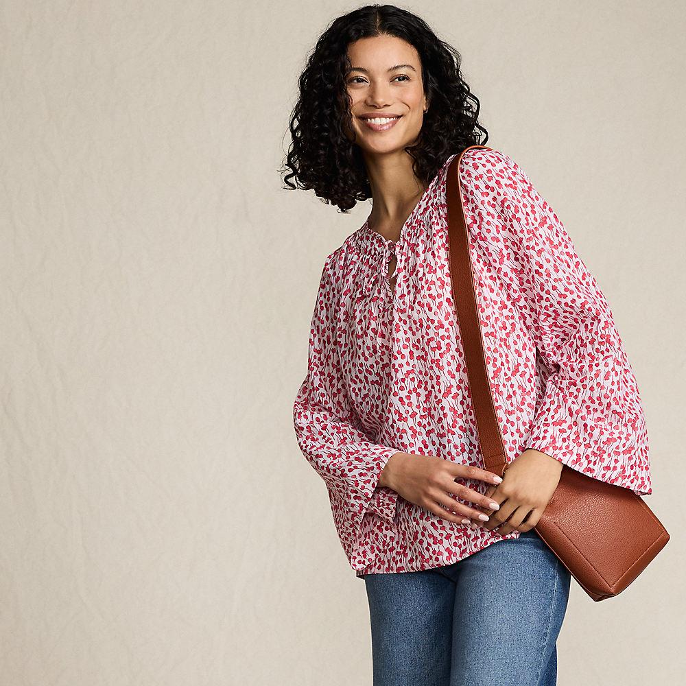 Langarm-Bluse aus Voile für Damen, Damen, size: regular, Weiß, Baumwoll-Mischung/Viskose-Mischung, by Lands' End