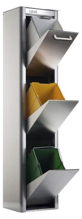 DON HIERRO - CUBEK - Mülleimer / Abfalleimer Mülltrennsystem 60L - 3x20L. Aus Edelstahl