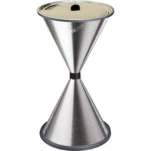 TKG Aschenbecher Diabolo, 350016, für Outdoor, Standascher aus Edelstahl, 41 x 77 cm, silber