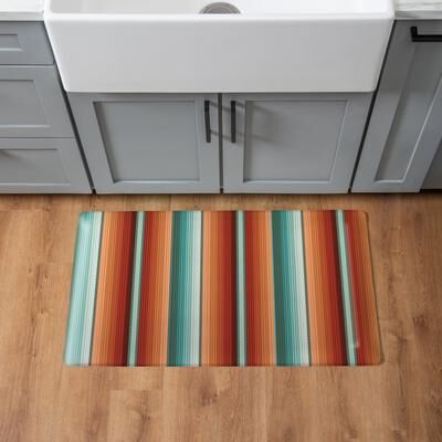 Evergreen "Southwest Pueblo Anti-Fatigue Door Mat, Serape Stripe - 30"" x 18"""