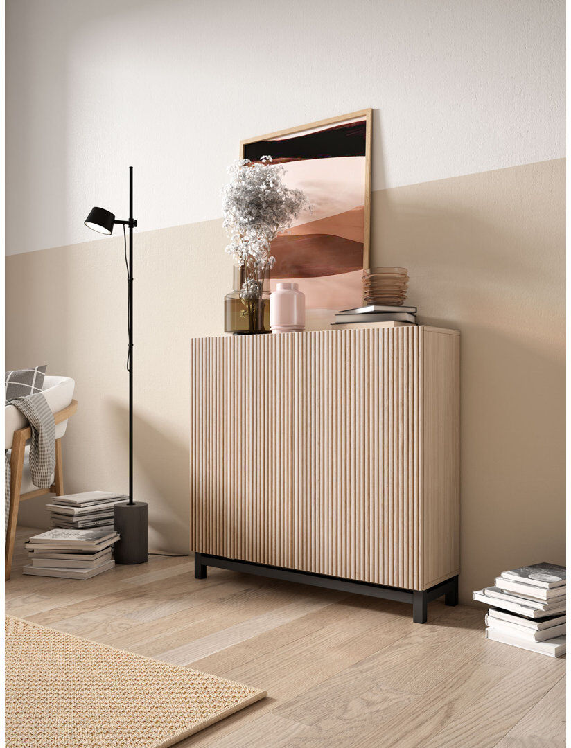 Union Rustic Copenhague 15 Pair Shoe Storage Cabinet Walnut/Black 15
