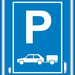 HB-Druck PKW mit Anhänger Parkplatz Aufkleber Gespannparkplatz A7 (74x105mm)