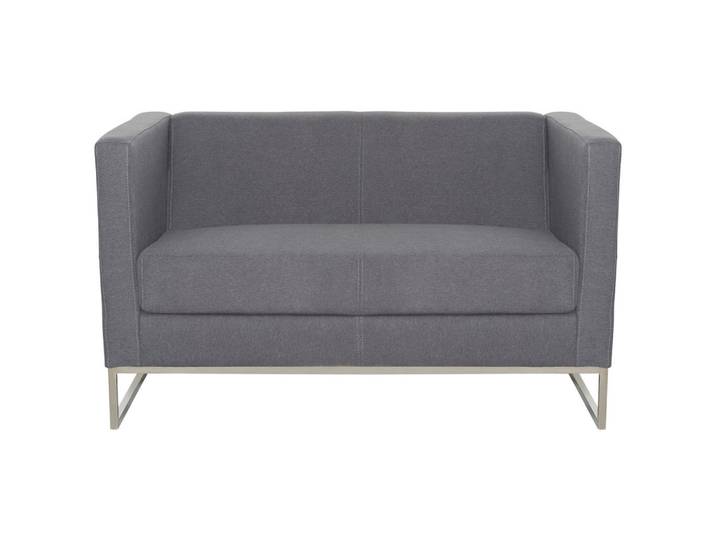 Mid.you 2-Sitzer-Sofa, Dunkelgrau, Metall, 122x71x72 cm, Rücken echt, Wohnzimmer, Sofas & Couches, Sofas, 2-Sitzer Sofas