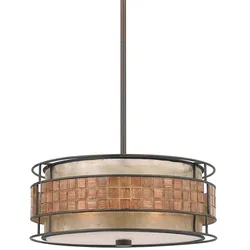 Hängeleuchte Deckenlampe Pendellampe Metall Glas Kupfer Esszimmerlampe D 55,9 cm