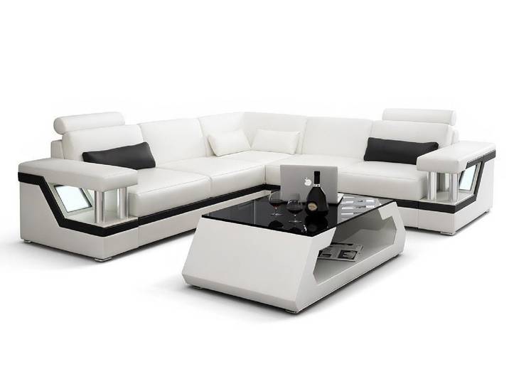 Xlmoebel Ecksofa Ledersofa mit USB Wohnlandschaft Ecksofa Eck Garnitur SOFORT, Ecksofa, Hergestellt in Europa
