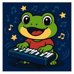 Ideyka Malen nach Zahlen - Frosch mit Klavier (Kinder) (66128780)
