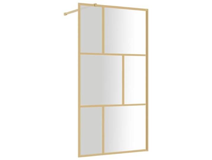 vidaXL Paroi de Douche avec Verre ESG Transparent doré 115x195 cm