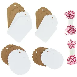folia Geschenkanhänger "Mix", weiß & kraft, 4–7 cm, 24 Stück