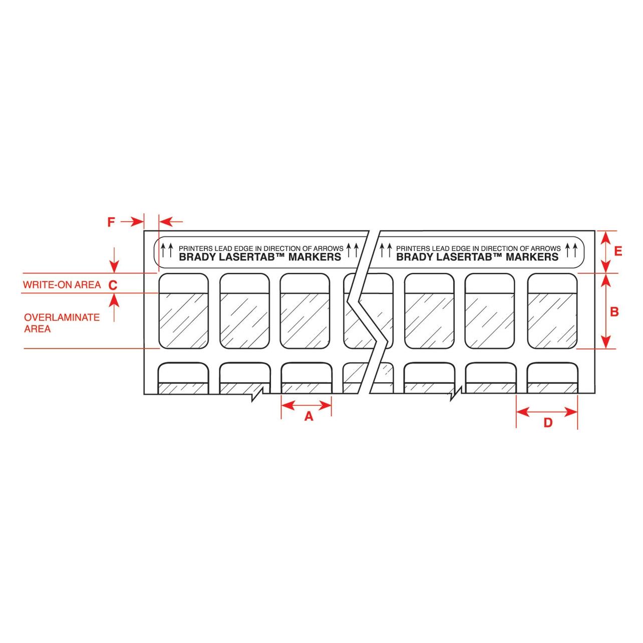 Brady LAT-56-361-2.5, selbstlaminierendes Polyester, Weiss/Transparent, 15.24 x 25.40(41.28) mm, pe (LAT-56-361-2.5)