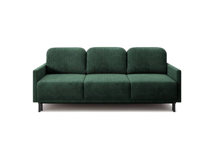 Dreisitziges ausklappbares Sofa Hamiel mit Stauraum, dunkelgrüner