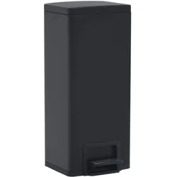 vidaXL Mülleimer mit Pedal Anti-Fingerabdruck 30 L Schwarz Edelstahl