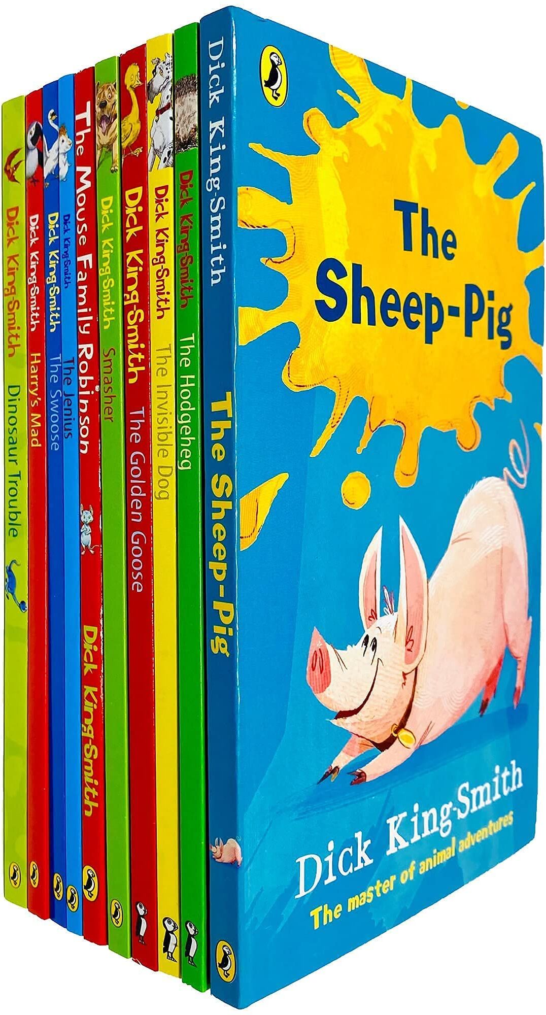 Puffin Dick King-Smith 10 Books Collection Set - Sheep-Pig, Hodgeheg, Invisible Dog & More - Paperback - Ages 7-9 - Animal Stories Gift Set