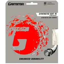Tennissaite - Gamma - Synthetic Gut mit Wear Guard - weiß - 12,2 m
