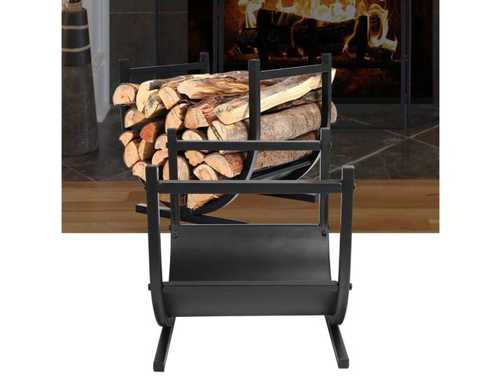 Porte-bûches de cheminée, support de bois de chauffage, support de rangement de bois de chauffage, support de bûches en fer forgé, organisateur pour intérieur et extérieur