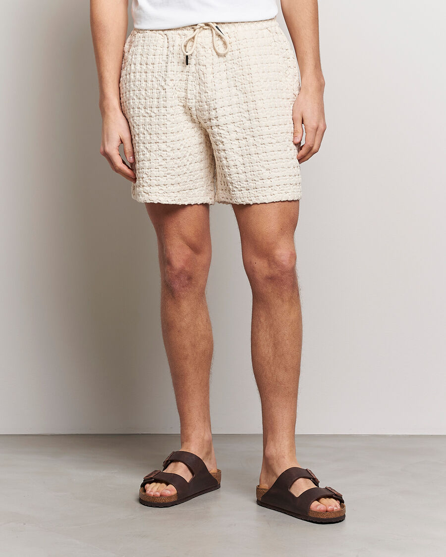 OAS Porto Waffle Shorts Ecru men M Beige
