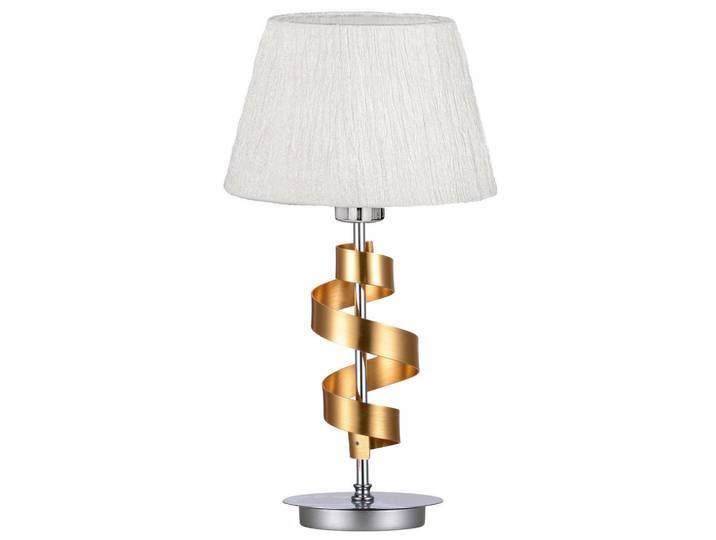 Tischleuchte Denis, Chromfarben, Goldfarben, Metall, Kunststoff, 46 cm, RoHS, Europäischer Sicherheitsstandard, Schnurschalter, einfach zu transportieren, Lampen & Leuchten, Innenbeleuchtung, Tischlampen, Tischlampen