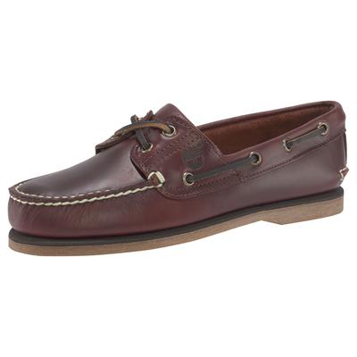 Bootsschuh TIMBERLAND "CLASSIC BOAT - BOAT SHOE", Herren, Gr. 41, Leder, rot (rotbraun), Schuhe Bootsschuh, Classic Bootsschuh aus Timberland Premium Leder