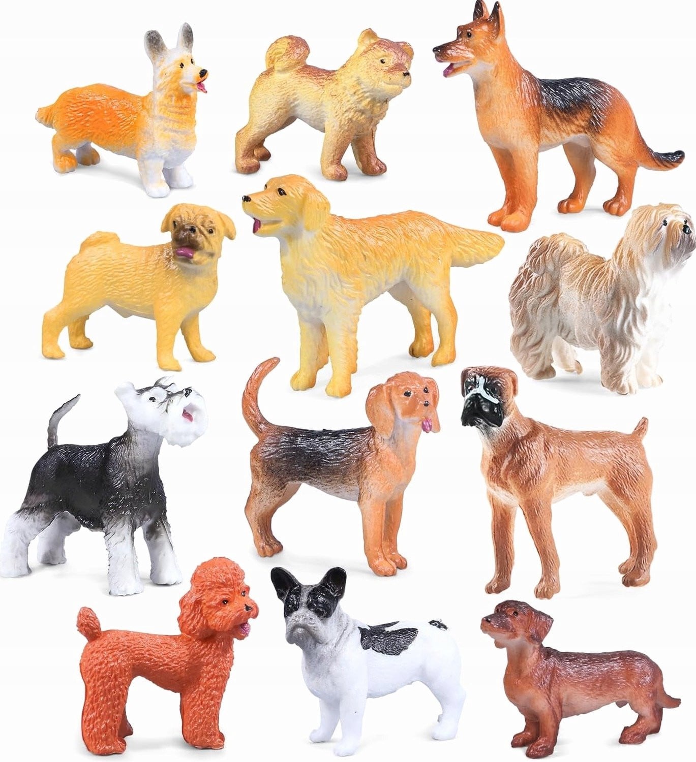 Set van 12 realistische honden minifiguren voor kinderen