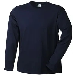 JAMES & NICHOLSON Langarmshirt Rundhals Medium navy Gr. XL
