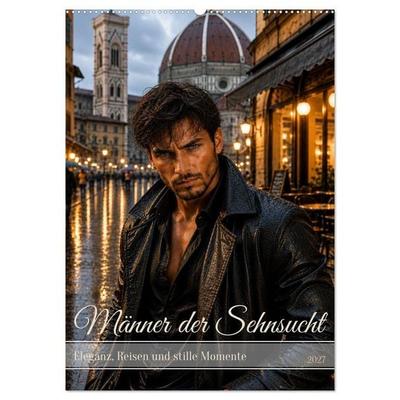 Männer der Sehnsucht - Eleganz, Reisen und stille Momente (Wandkalender 2027 DIN A2 hoch), CALVENDO Monatskalender
