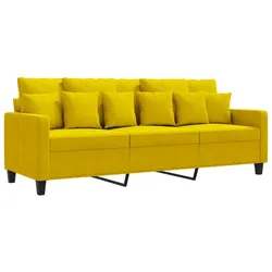 vidaXL 3-Sitzer-Sofa Gelb 180 cm Samt